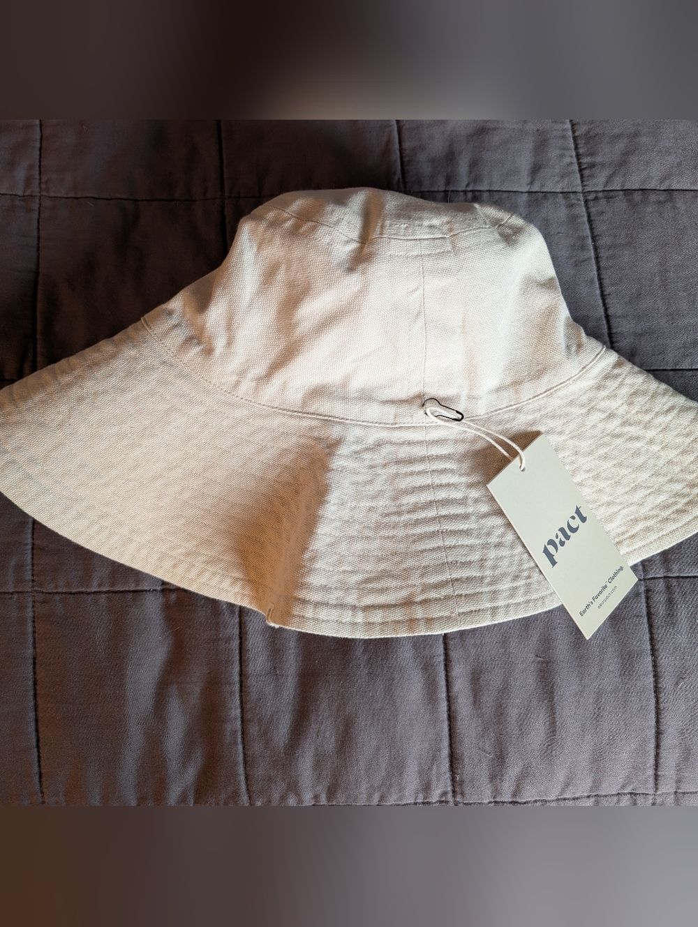 Pact Cream Canvas Bucket Hat with Branded Tag